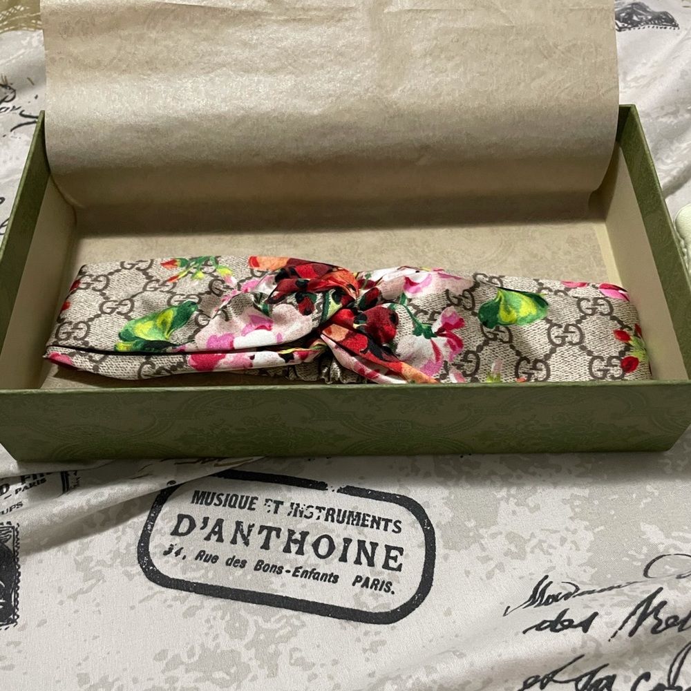 Gucci blooms print silk headband M